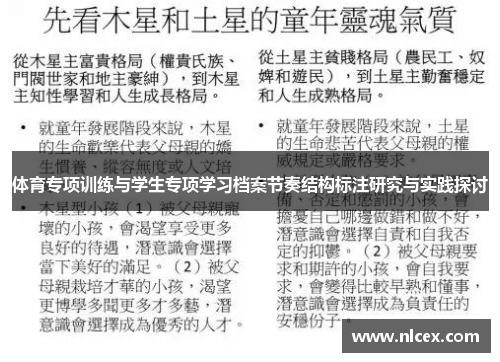 体育专项训练与学生专项学习档案节奏结构标注研究与实践探讨